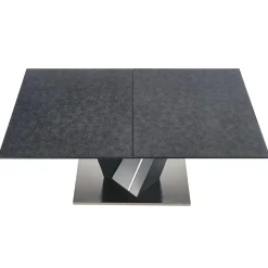 Tavolo in vetro allungabile moderno 160/200cm grigio scuro Curtis