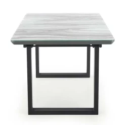 Tavolo in vetro 160/200cm allungabile marmo bianco grigio Jeff