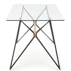 Tavolo in vetro 160x80cm acciaio nero Acer Gihome®