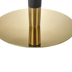 Tavolo rotondo moderno 79x74cm marmo bianco nero oro Barbera