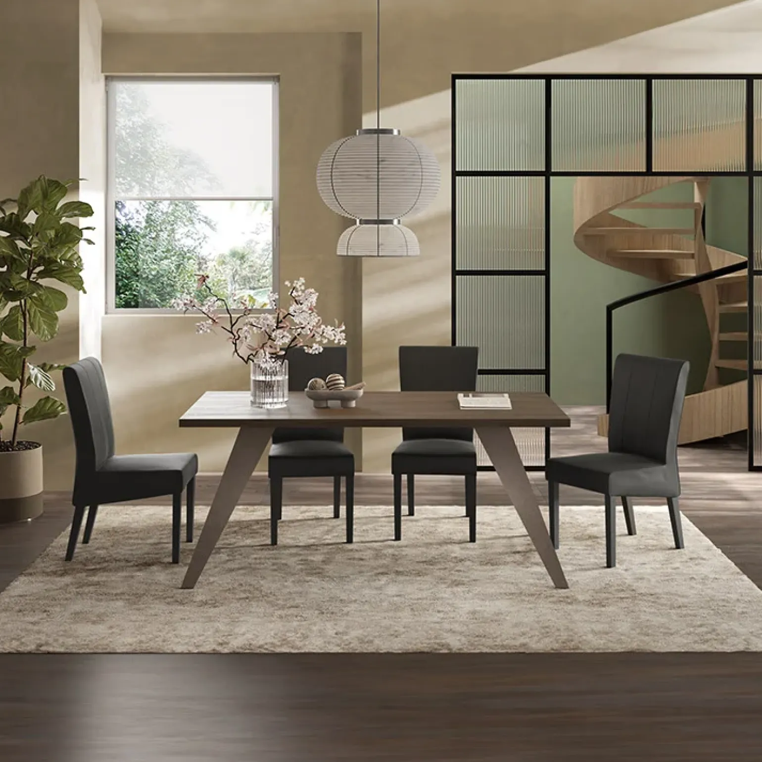 Tavolo 180x90cm bronzo rovere scuro Jonson