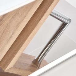 Tavolo 160x90cm da pranzo in vetro bianco acciaio cromato Mango Gihome®