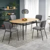 Tavolo 160x90cm da pranzo moderno rovere dorato nero Wilson