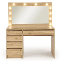 Toeletta da trucco con specchio 120x140cm con LED rovere Cherie