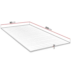 Topper singolo 80x200cm trapuntato imbottito con elastici bianco Corsica