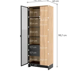 Vetrina alta 73x196h cm 2 ante rovere nero Alabaster
