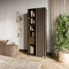 Vetrina alta 73x196h cm 2 ante led wengè Blackwood