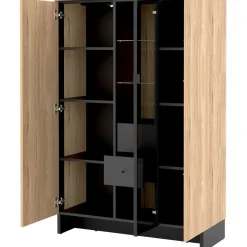 Vetrina bassa 102x152h cm 2 ante 2 cassetti interni  rovere nero Alabaster