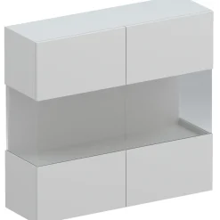 Vetrina sospesa 95x88h cm 2 ante grigio chiaro Sunset