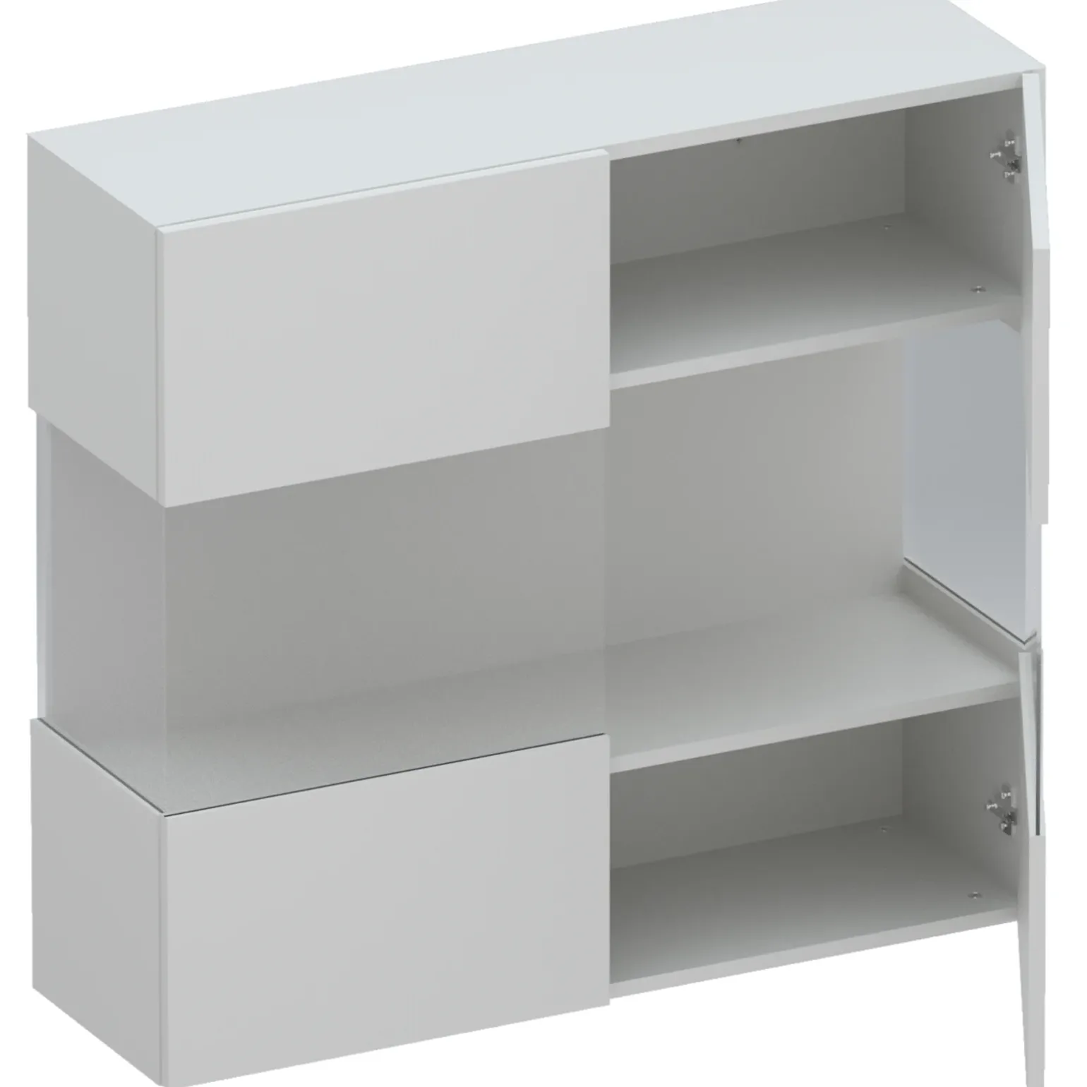 Vetrina sospesa 95x88h cm 2 ante grigio chiaro Sunset
