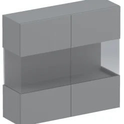 Vetrina sospesa 95x88h cm 2 ante grigio scuro Sunset