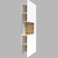 Vetrina sospesa 36x140h cm da parete bianco rovere Fusion