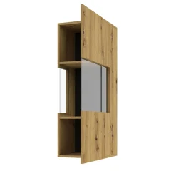 Vetrina sospesa 36x95h cm da parete rovere nero Fusion