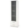 Vetrina 60x200h cm 1 anta 2 cassetti bianco opaco e lucido Viki
