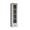 Vetrina 50x198h cm 1 anta 1 cassetto soggiorno bianco frassinato rovere Provenza