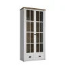 Vetrina 90x198h cm 2 ante 2 cassetti soggiorno bianco frassinato rovere Provenza