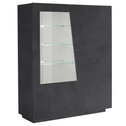 Vetrina 120x146h cm 2 ante moderna ossido Candia Gihome®