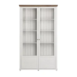 Vetrina 126x200h cm 2 ante soggiorno bianco frassinato rovere Texel