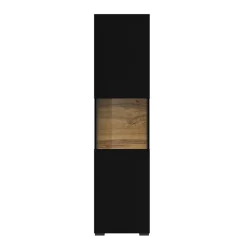 Vetrina 36x140h cm da parete nero rovere Fusion