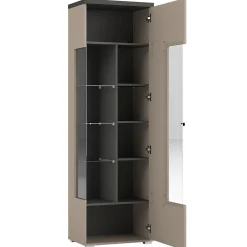 Vetrina 55x180h cm moderna beige grigio Matt