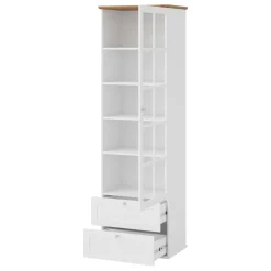 Vetrinetta 62x201h cm 1 anta 2 cassetti bianco rovere Relaxio
