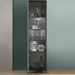 Vetrinetta 55x203h cm 1 anta moderna nero frassinato Absolut