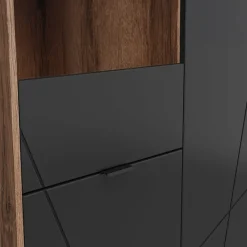 Vetrinetta 157x94h cm 2 ante rovere scuro nero opaco Elin